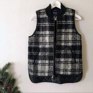 Madewell | reversible plaid wool quilted vest XS